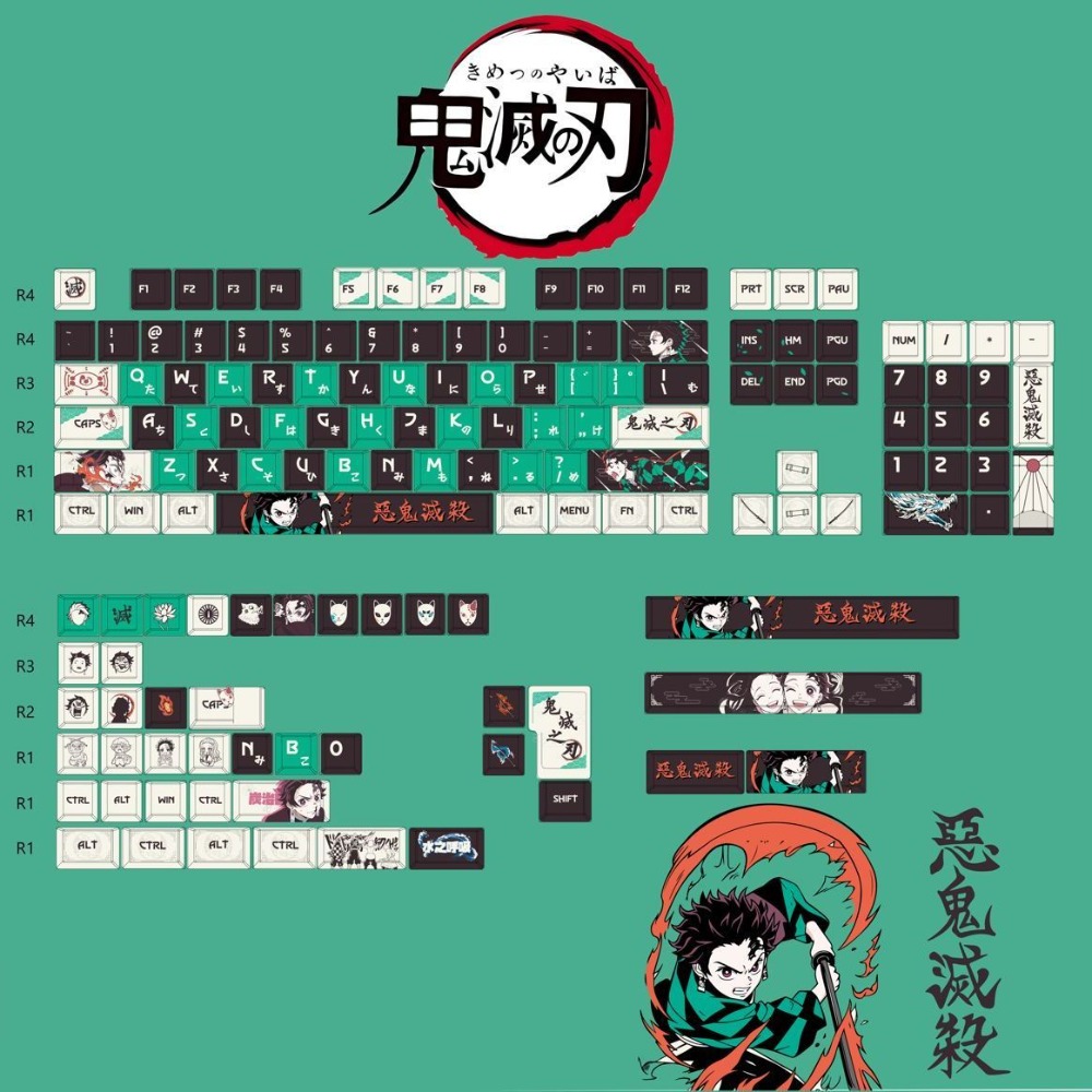 Keycap Artisan Anime - Demon Slayer Keycaps Tanjiro Kamado PBT