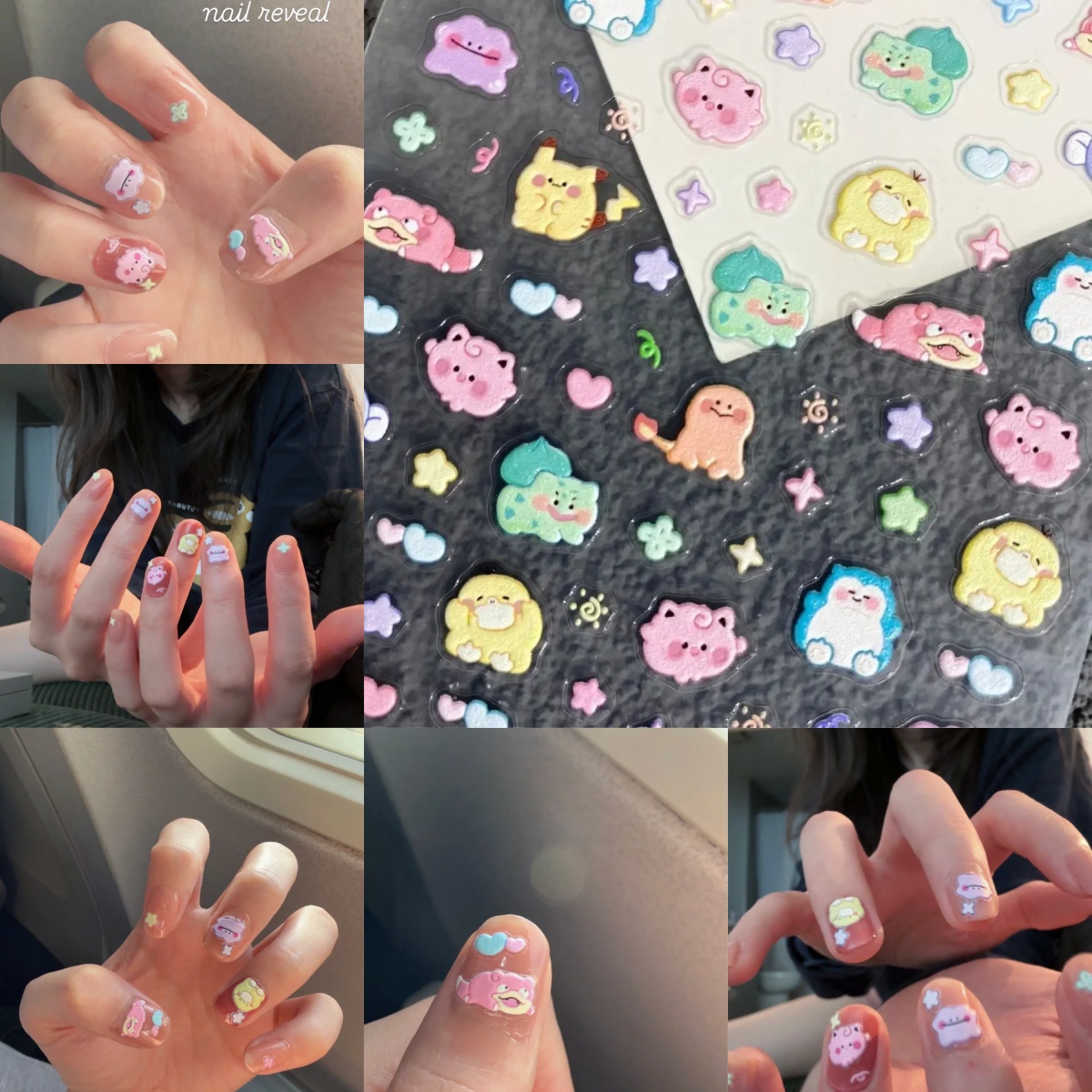 Anime Merchandise Nepal - Pakem Pikachu Nagelstickers 5D Geprefelde Nagelkunststickers